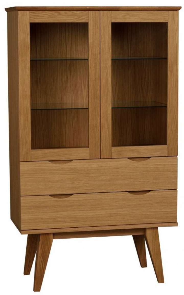 Vitrineskab \'Filippa\' 81x140cm - Eg i gruppen Møbler / Hylder & opbevaring / Skabe og skænke hos Reforma (113778)