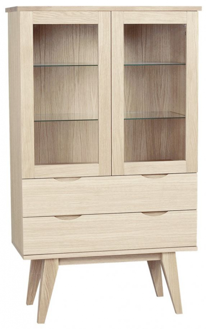 Vitrineskab \'Filippa\' 81x140cm - Hvidpigmenteret i gruppen Møbler / Hylder & opbevaring / Skabe og skænke hos Reforma (113787)