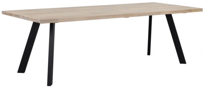 Spisebord \'Fred\' 240x100cm - Hvidpigmenteret Eg/Sort i gruppen Møbler hos Reforma (117420)