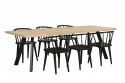 Spisebord \'Fred\' 240x100cm - Hvidpigmenteret Eg/Sort 
