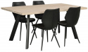 Spisebord \'Fred\' 170x95cm - Hvidpigmenteret Eg/Sort