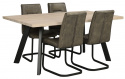 Spisebord \'Fred\' 170x95cm - Hvidpigmenteret Eg/Sort