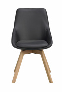 Stol \'Alison\' Læder - Sort/eg