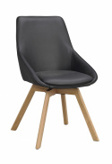 Stol \'Alison\' Læder - Sort/eg