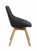 Stol \'Alison\' Læder - Sort/eg
