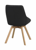 Stol \'Alison\' Læder - Sort/eg