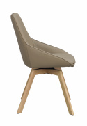 Stol \'Alison\' Læder - Beige/eg