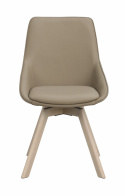 Stol \'Alison\' Læder - Beige/hvidpigmenteret