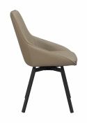 Stol \'Alison\' Læder - Beige/sort