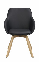 Karmstol \'Alison\' Læder - Sort/eg