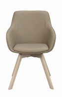 Karmstol \'Alison\' Læder - Beige/hvidpigmenteret