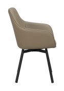 Karmstol \'Alison\' Læder - Beige/sort