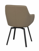 Karmstol \'Alison\' Læder - Beige/sort