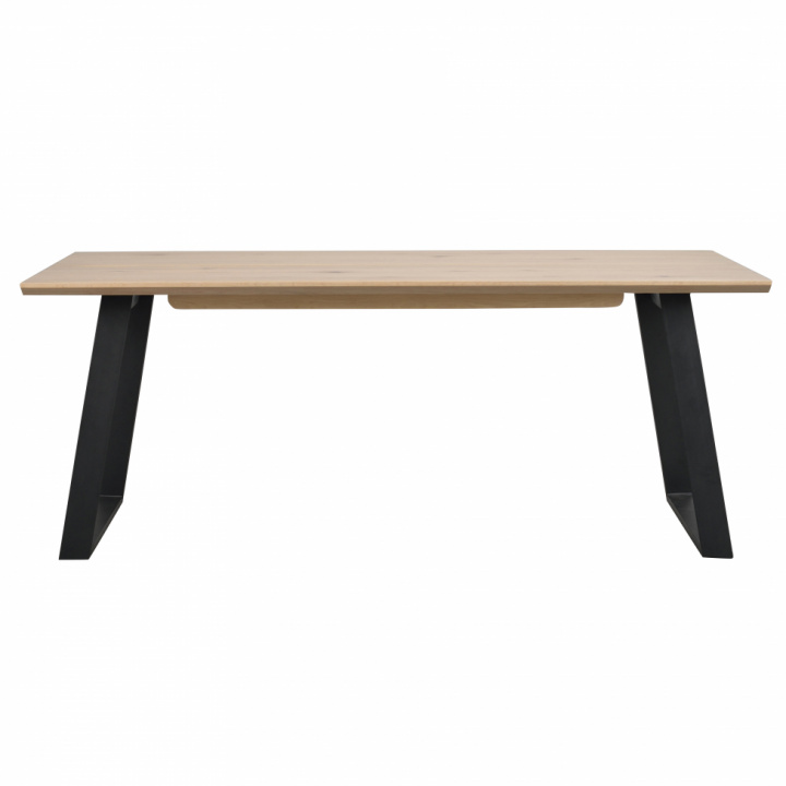 Spisebord \'Melville\' 210x95cm - Hvidpigmenteret Eg/Sort i gruppen Møbler / Bord / Spisebord hos Reforma (119370)