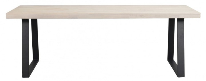 Spisebord \'Brooklyn\' 220x95cm - Hvidpigmenteret/Sort U-ben i gruppen Møbler / Bord / Spisebord hos Reforma (119821)