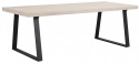Spisebord \'Brooklyn\' 220x95cm - Hvidpigmenteret/Sort U-ben