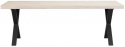 Spisebord \'Brooklyn\' 220x95cm - Hvidpigmenteret/Sort X-ben