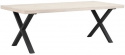 Spisebord \'Brooklyn\' 220x95cm - Hvidpigmenteret/Sort X-ben