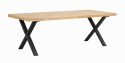 Spisebord \'Brooklyn\' 220x95cm - Eg/Sort Sort X-ben