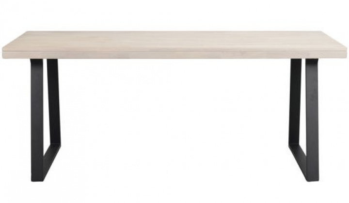 Spisebord \'Brooklyn\' 170x95cm - Hvidpigmenteret/Sort U-ben i gruppen Møbler / Bord / Spisebord hos Reforma (119835)