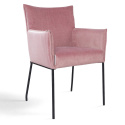 L&aelig;nestol \'Dion\' - Sammet/Rosa