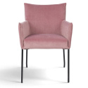 L&aelig;nestol \'Dion\' - Sammet/Rosa