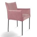 L&aelig;nestol \'Dion\' - Sammet/Rosa