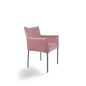 L&aelig;nestol \'Dion\' - Sammet/Rosa