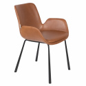 Stol \'Brit\' - Læder/Brun