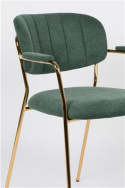 Stol \'Jolien\' - Grøn/Guld