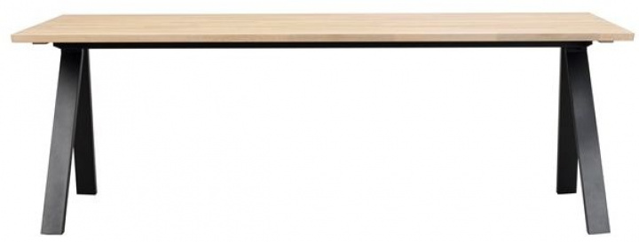 Matbord \'Carradale\' 220x100cm - Hvidpigmenteret/V-ben i gruppen Møbler / Bord / Spisebord hos Reforma (120320)