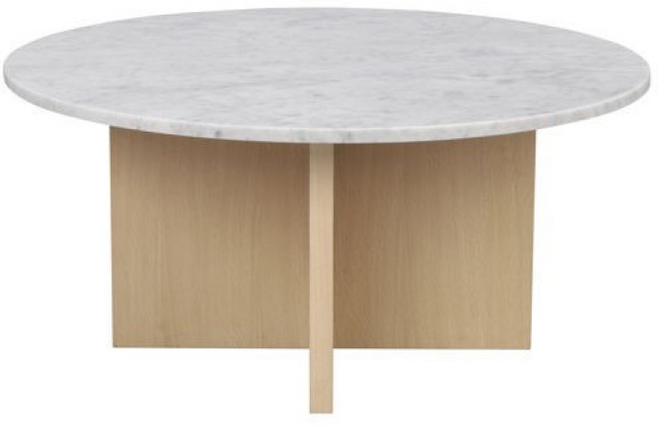 Sofabord \'Brooksville\' Rund 90cm - Hvid/Hvidpigmenteret i gruppen Møbler / Bord / Sofabord hos Reforma (120785)