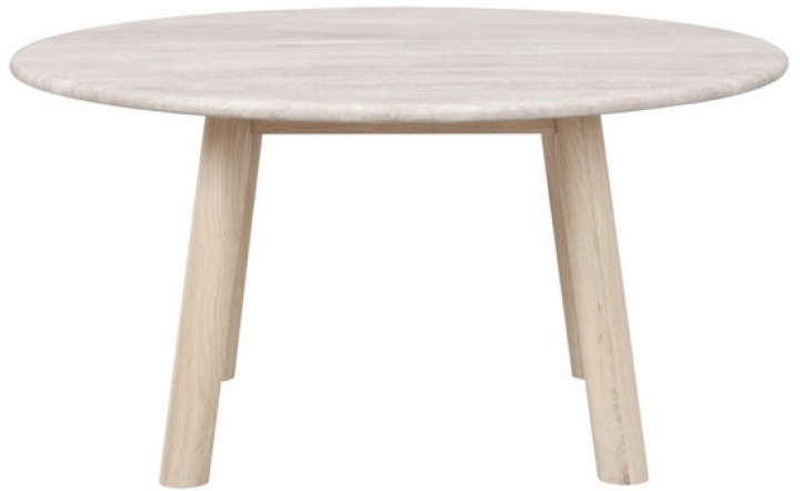 Sofabord \'Taransay\' Rund 90cm - Beige/Hvidpigmenteret i gruppen Møbler / Bord / Sofabord hos Reforma (120844)