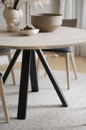 Spisebord \'Carradale\' Rund 130cm - Hvidpigmenteret/V-ben