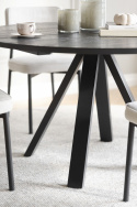 Spisebord \'Carradale\' Rund 130cm - Sort/V-ben