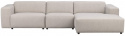 4-personers sofa \'Willard\' chaise longue H - Lys beige