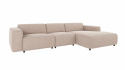 4-personers sofa \'Willard\' chaise longue H - Lys beige