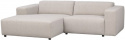3-personers sofa \'Willard\' chaise longue V - Lys beige
