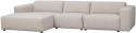 4-personers sofa \'Willard\' chaise longue V - Lys beige