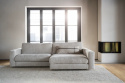 3-personers sofa \'Duncan\' chaise longue H - Lys grå