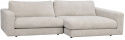 3-personers sofa \'Duncan\' chaise longue H - Lys grå