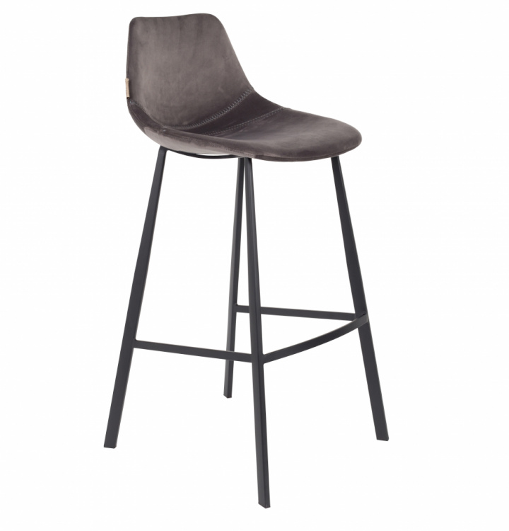 Barstol \'Franky\' L - Grå/Sammet i gruppen Møbler / Sidde møbler / Barstole hos Reforma (1500070)