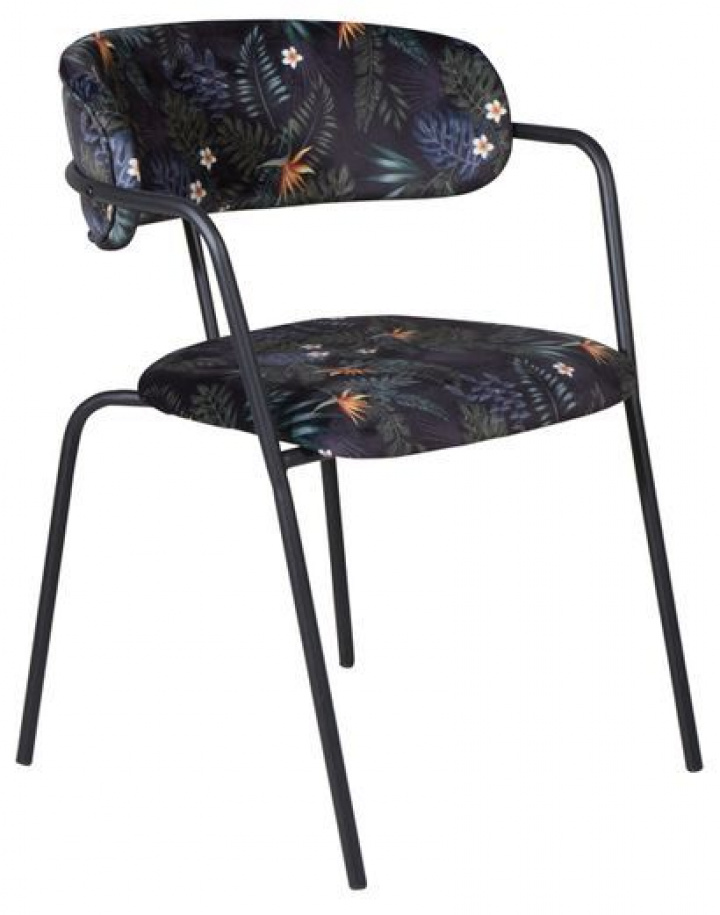 Stol \'Gl&aring;mos\' - Sort/Blomstring i gruppen Møbler / Sidde møbler / Stole hos Reforma (15021-894)