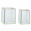 Lanterne 2-pack \'Ripple\' - Messing/Glas