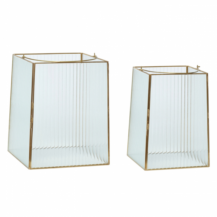Lanterne 2-pack \'Ripple\' - Messing/Glas i gruppen Belysning / Lamper / Udendørs lamper hos Reforma (151301)