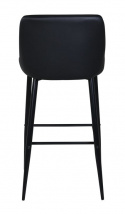 Barstol \'Folldal\' - Sort l&aelig;der