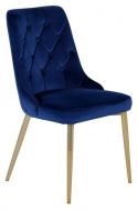 Stol \'Elverum Deluxe\' - Blå/Messing