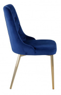 Stol \'Elverum Deluxe\' - Blå/Messing