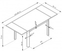 Spisebord \'Alston\' 120-180x80cm - Udtrækkeligt