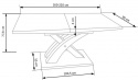 Spisebord \'Sandor\' 160-220cm - Hvid